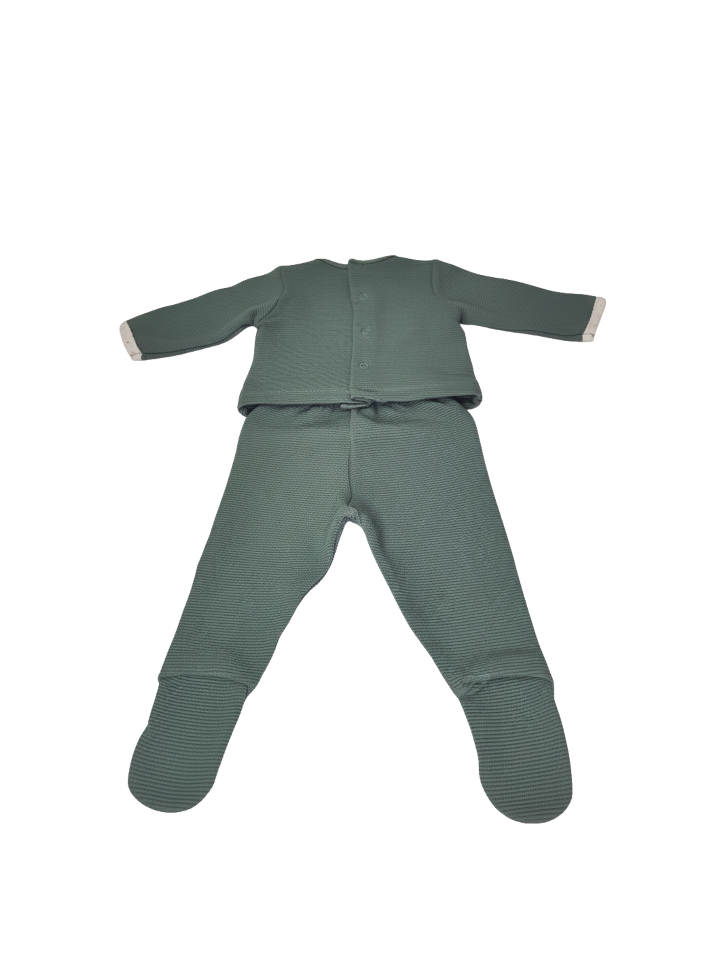 CONJUNTO TOP Y PANTALÓN DE PUNTO ACANALADO VERDE