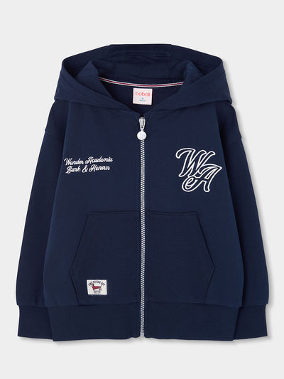 CHAQUETA DE FELPA AZUL MARINO NIÑO