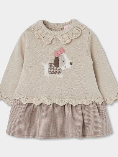 VESTIDO TRICOTOSA COMBINADO PARA BEBÉ