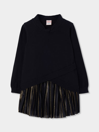 VESTIDO COMBINADO NEGRO NIÑA