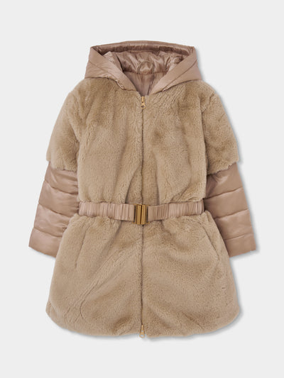 PARKA TEJIDO COMBINADO NIÑA