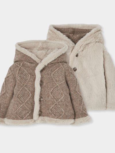 CHAQUETA TRICOTOSA REVERSIBLE PARA BEBÉ