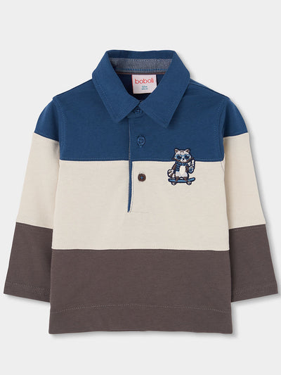 POLO DE MANGA LARGA TRICOLOR NIÑO