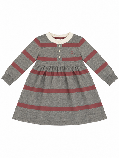 POLO VESTIDO DE RAYAS GRIS Y ROSA NIÑA ELEO