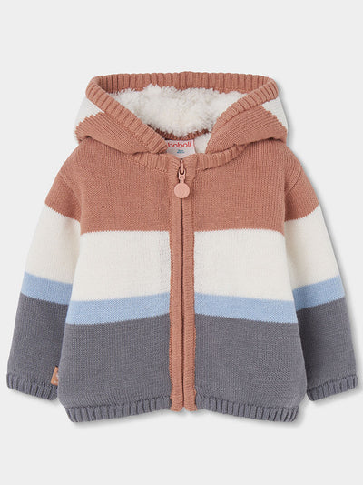 CHAQUETA TRICOTOSA PARA BEBÉ TRICOLOR