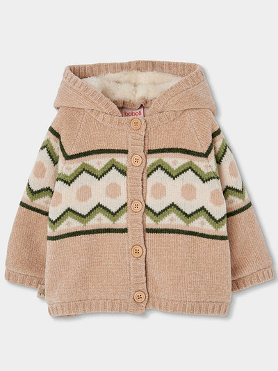 CHAQUETA TRICOTOSA PARA BEBÉ DE ROMBOS