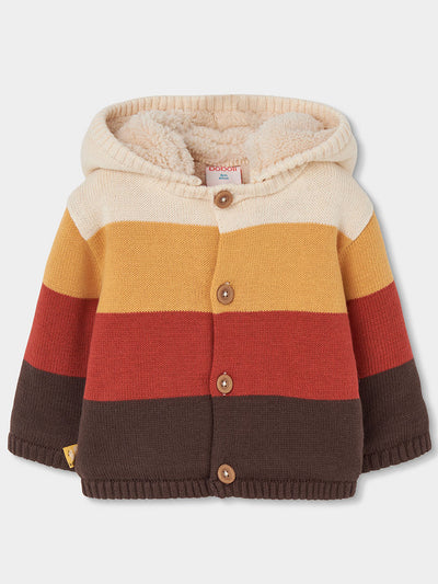 CHAQUETA TRICOTOSA DE BEBÉ RAYADA MULTIOCOLOR