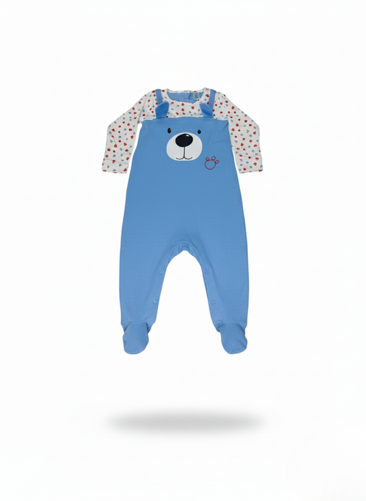 PELELE DE MANGA LARGA AZUL CON PECHERA DE OSITO