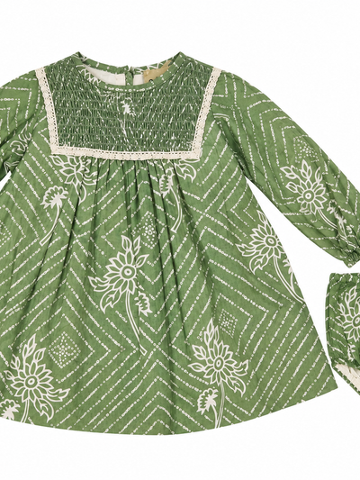 VESTIDO VERDE ESTAMPADO DE ESPIGAS