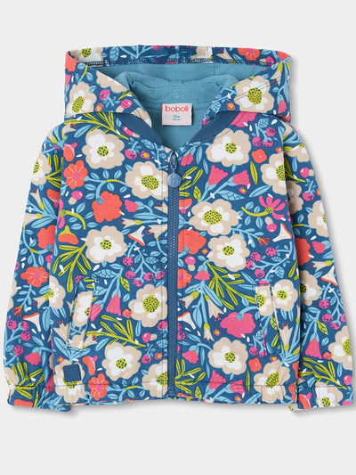 CHAQUETA DE FELPA CON ESTAMPADO DE FLORES
