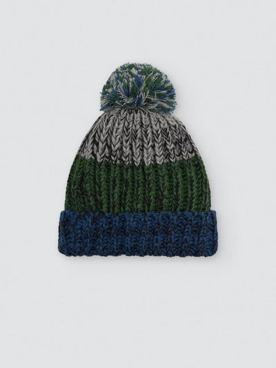 GORRO CON POMPOM AZUL MARINO