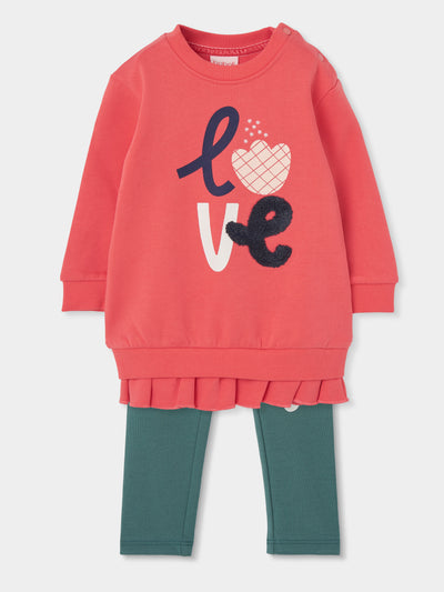 CONJUNTO DE PUNTO NIÑA LOVE MANGA LARGA