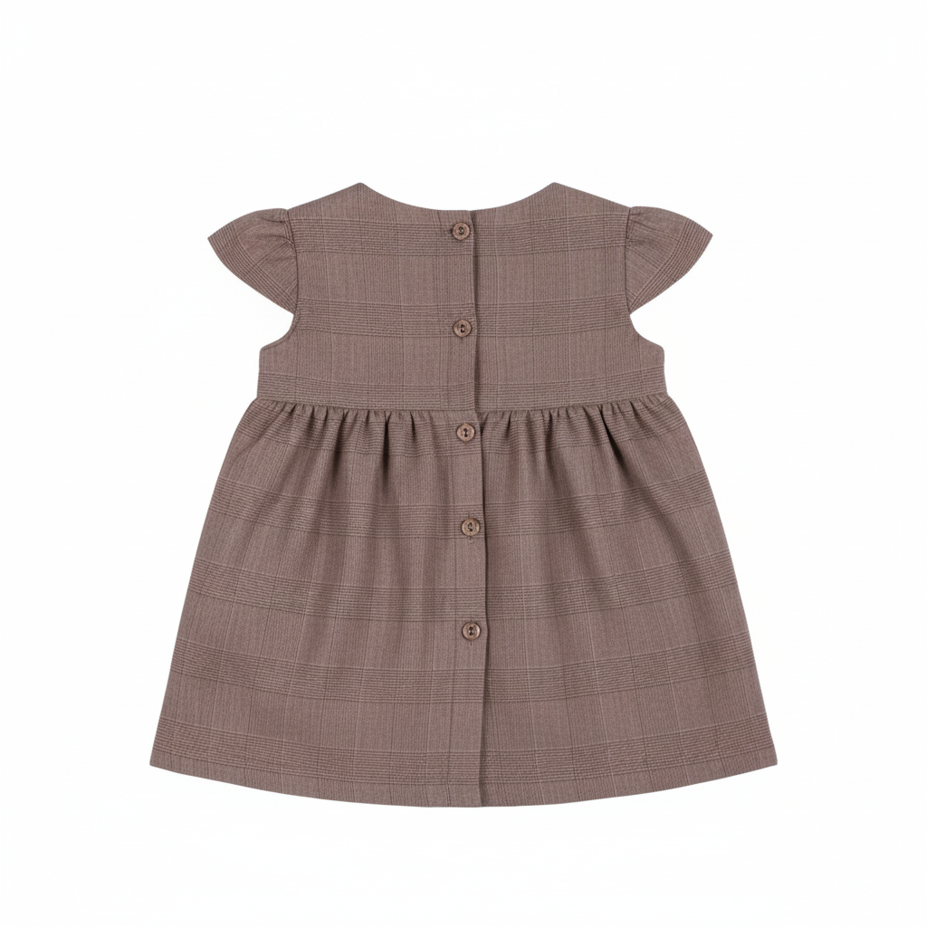 VESTIDO MANGA CORTA MARRÓN