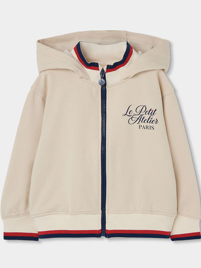 CHAQUETA DE FELPA CRUDO PARA NIÑO