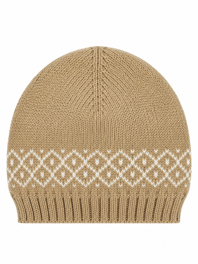 GORRO DE PUNTO PARA BEBÉ CON GRECAS CRUDO