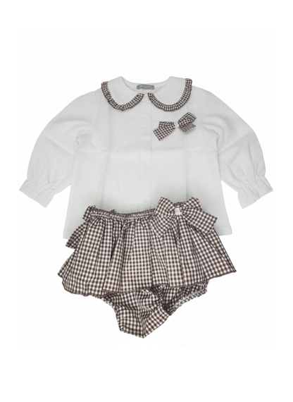 CONJUNTO BLUSA DE CUADROS VICHY CLÁSICOS