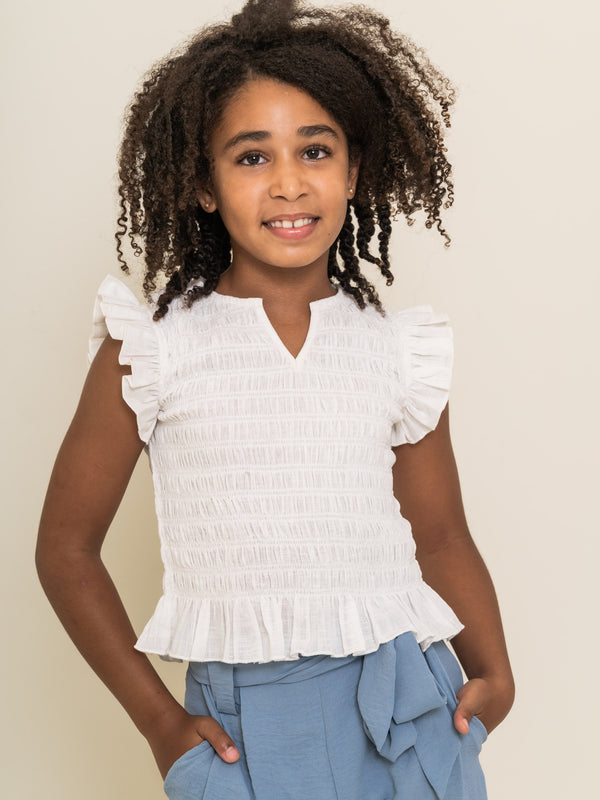 BLUSA BLANCA FRUNCES