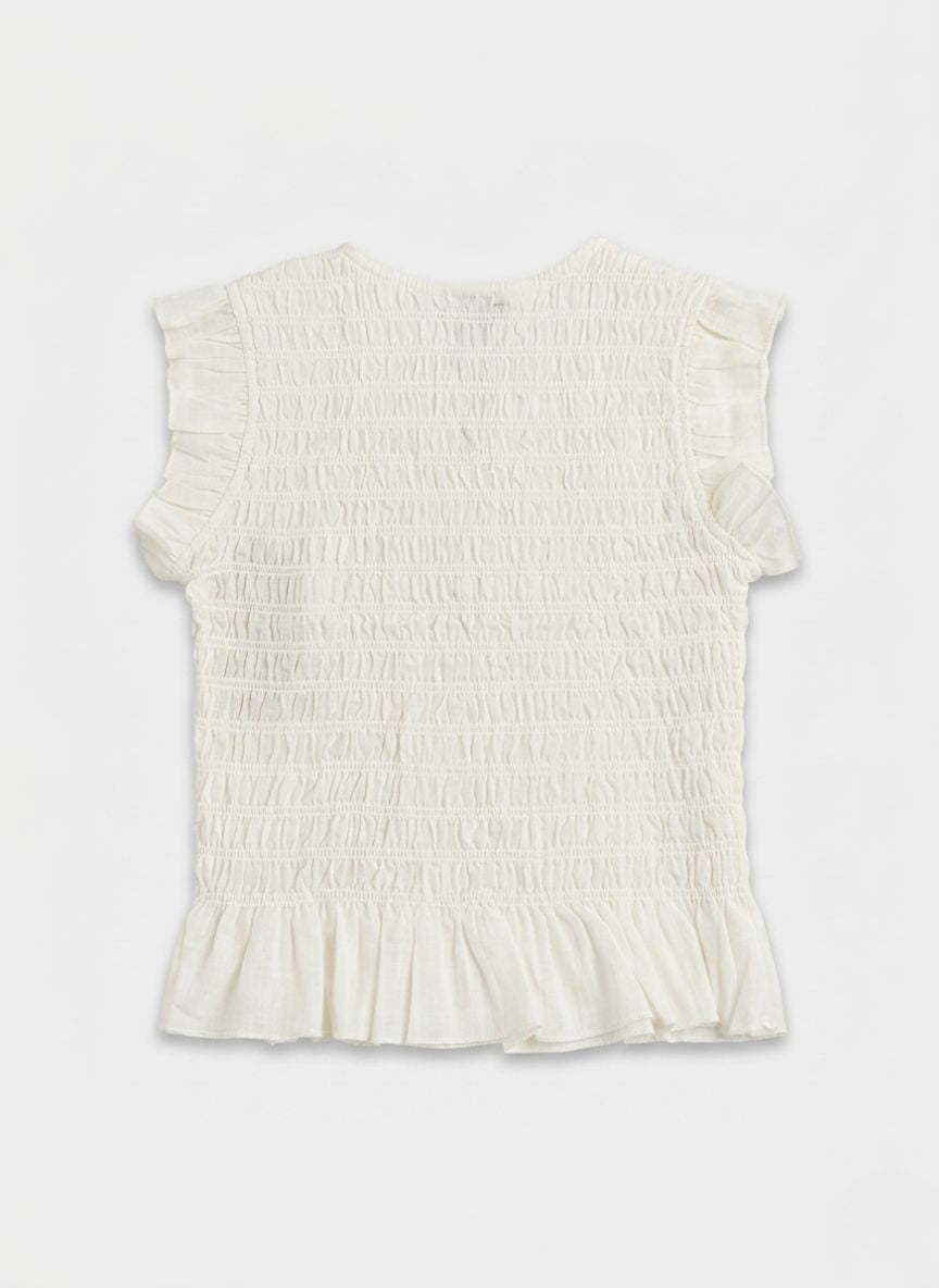 BLUSA BLANCA FRUNCES