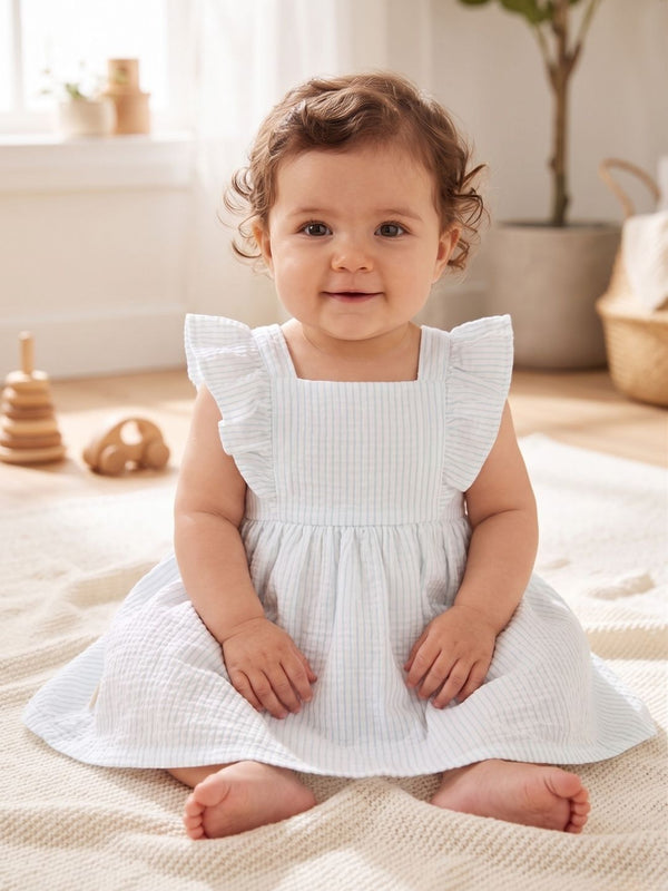 VESTIDO DE BEBÉ DE TIRANTES BLANCO