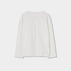 CAMISETA DE MANGA LARGA DE PUNTO ELÁSTICO BLANCA DE NIÑA