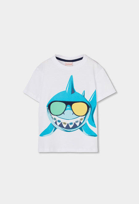 CAMISETA DE PUNTO BLANCO TIBURÓN