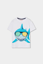CAMISETA DE PUNTO BLANCO TIBURÓN