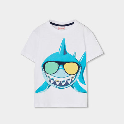 CAMISETA DE PUNTO BLANCO TIBURÓN