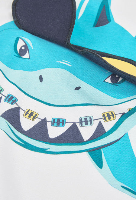 CAMISETA DE PUNTO BLANCO TIBURÓN