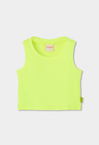 CAMISETA DE PUNTO SIN MANGAS VERDE NEÓN