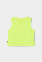 CAMISETA DE PUNTO SIN MANGAS VERDE NEÓN
