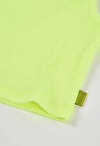 CAMISETA DE PUNTO SIN MANGAS VERDE NEÓN