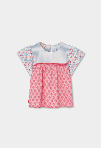 BLUSA DE POPELIN CON ESTAMPADO GEOMÉTRICO