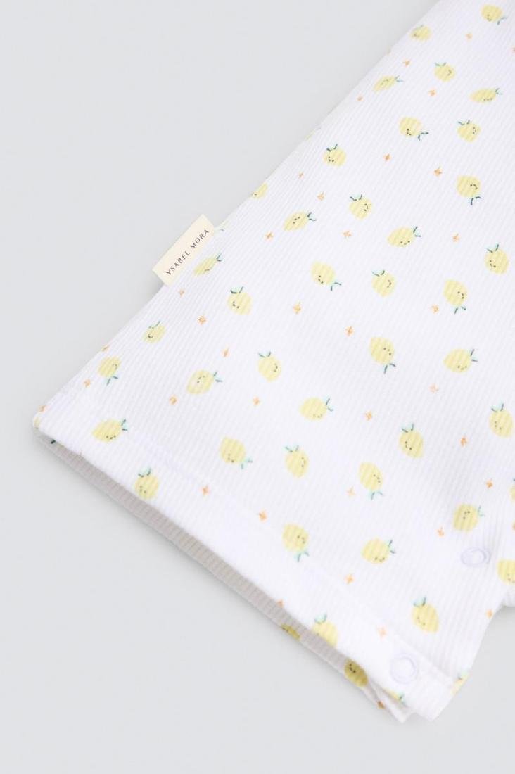 PETO SIN MANGAS DE BEBÉ BLANCO CON ESTAMPADO DE LIMONES