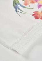 BLUSÓN DE GASA BLANCO CON FLORES