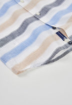 CAMISA DE LINO LISTADA MULTICOLOR