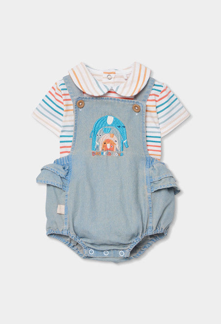 CONJUNTO DE PUNTO COMBINADO DE BEBÉ CON ELEFANTES