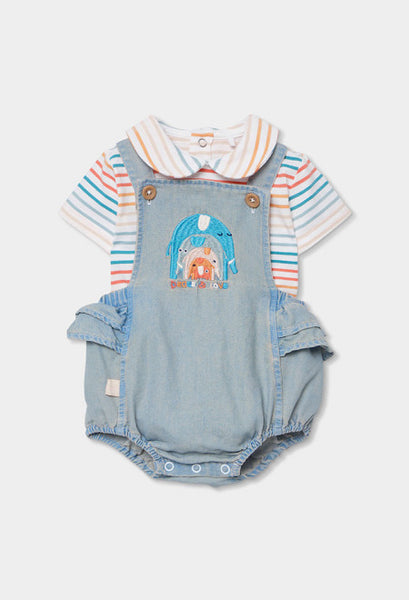 CONJUNTO DE PUNTO COMBINADO DE BEBÉ CON ELEFANTES