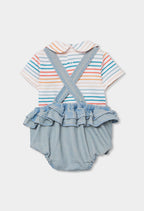 CONJUNTO DE PUNTO COMBINADO DE BEBÉ CON ELEFANTES