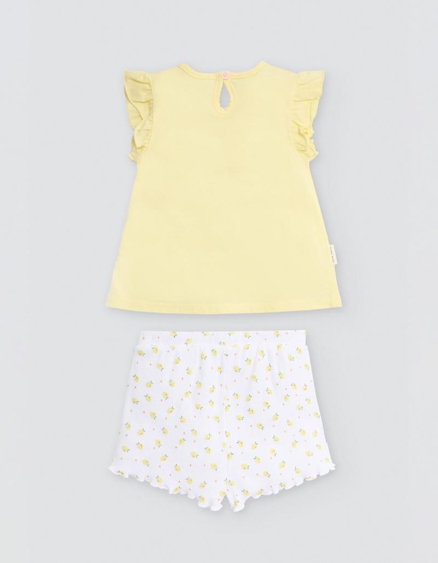 CONJUNTO DE BEBÉ SIN MANGAS AMARILLO CON LIMONCITO