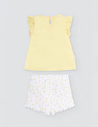 CONJUNTO DE BEBÉ SIN MANGAS AMARILLO CON LIMONCITO