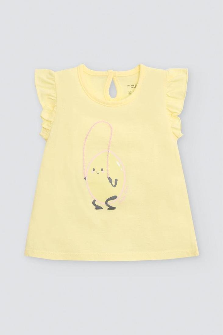 CONJUNTO DE BEBÉ SIN MANGAS AMARILLO CON LIMONCITO