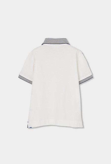 POLO PIQUÉ DE NIÑO CON ESTAMPADO PIRATA