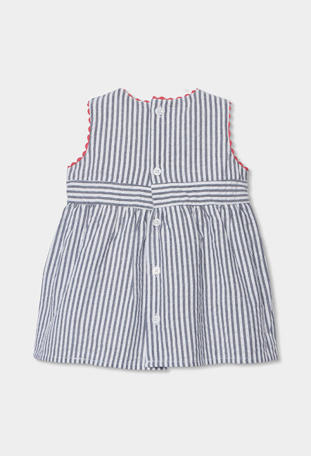 VESTIDO POPELÍN DE NIÑA RAYADO