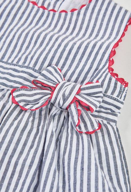 VESTIDO POPELÍN DE NIÑA RAYADO