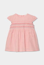 VESTIDO DE LINO DE BEBÉ ROSA