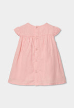 VESTIDO DE LINO DE BEBÉ ROSA