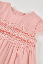 VESTIDO DE LINO DE BEBÉ ROSA