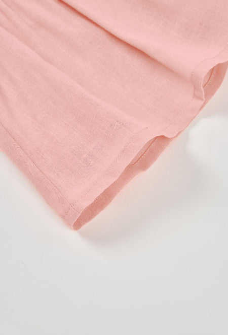 VESTIDO DE LINO DE BEBÉ ROSA