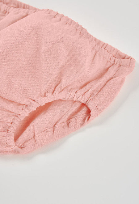 VESTIDO DE LINO DE BEBÉ ROSA