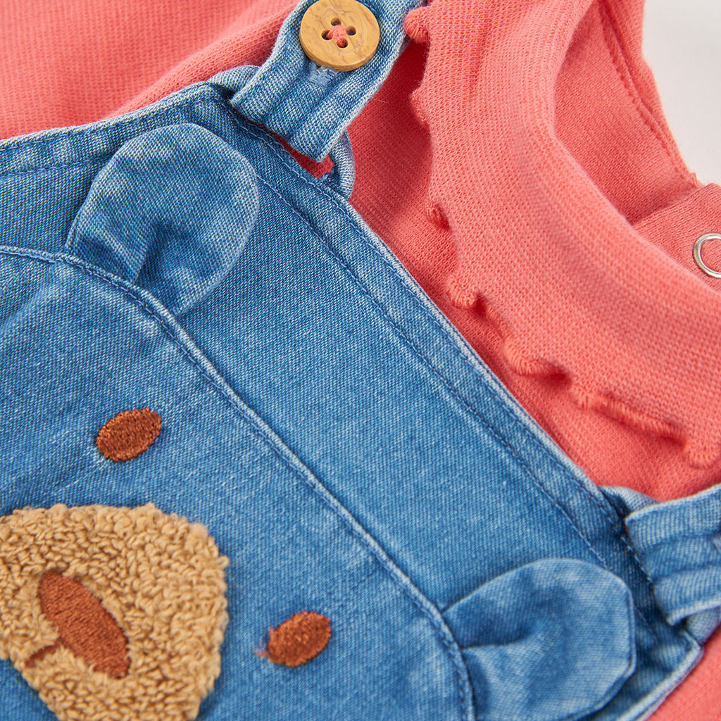 CONJUNTO DE PUNTO DE BEBÉ DE MANGA LARGA CHERRY